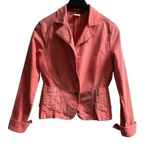 Vintage Level 99 Y2K Jacket Womens 9 Pink Denim Fitted Blazer Retro Chic Indie